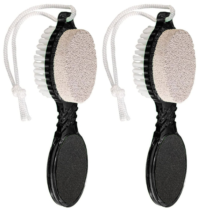 2 Pc Pedicure Pumice Brush 4 In 1 Foot Paddle Care Stone Callus Scrubber Remover