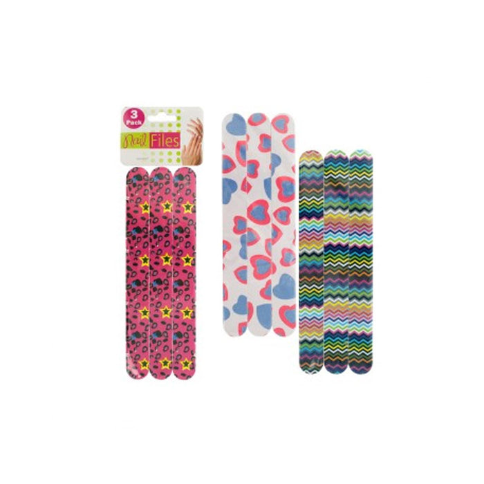 24 Double Sided Nail File Emery Board Manicure Pedicure Assorted Gift Set Design