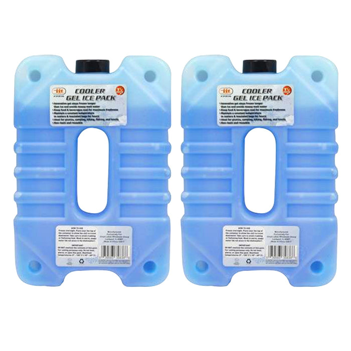 2 Reusable Cooler Ice Pack Gel Freezer Block Freezable Chill Lunch Box Picnic