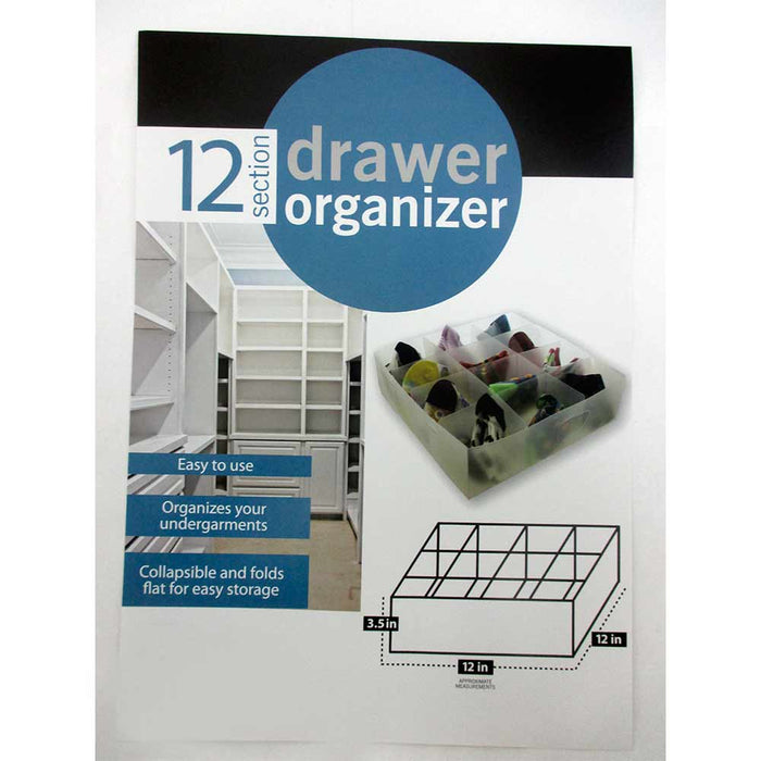 12 Section Drawer Organizer Socks Underwear Closet Home Storage Box Case Folds !