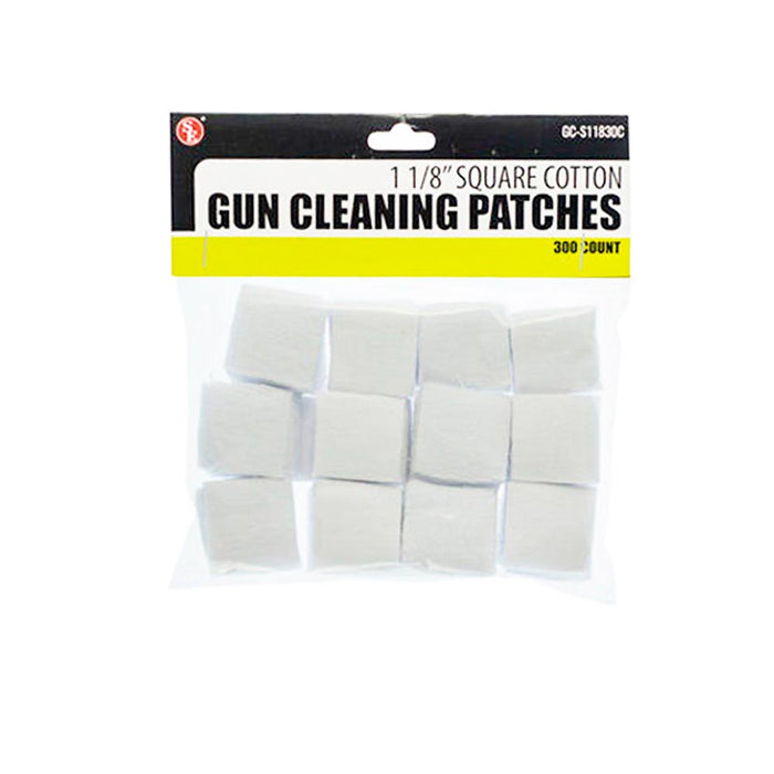 300 Cotton Gun Cleaning Patches Square Rifle Pistol Firearm Maintenance 1 1/8"