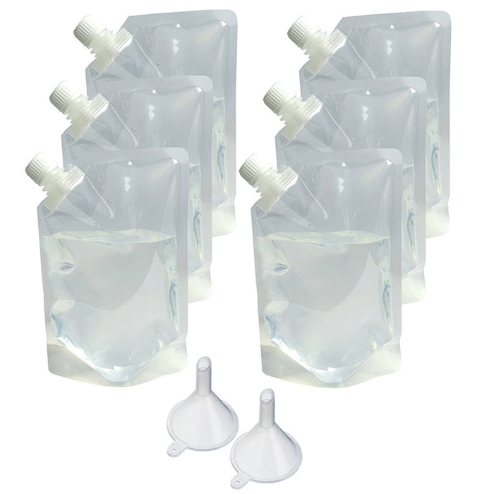8 Pc Plastic Cruise Flask Kit Funnel Fill Rum Alcohol Liquor Wine Canister 4oz