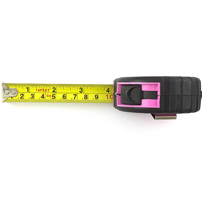 2 Pc 16' Ft Ladies Pink Retractable Power Lock Measuring Tape Measure Tool Women