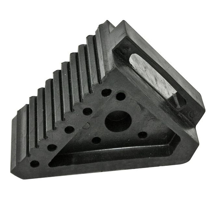 2 Pc Heavy Duty Solid Rubber Wheel Chock Handle Truck Trailer Tire Wedge Stopper