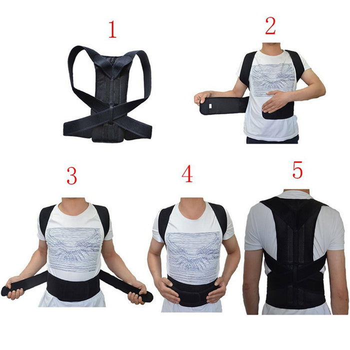 Posture Corrector Adjustable Back Brace Shoulder Support Clavicle Belt Unisex XL