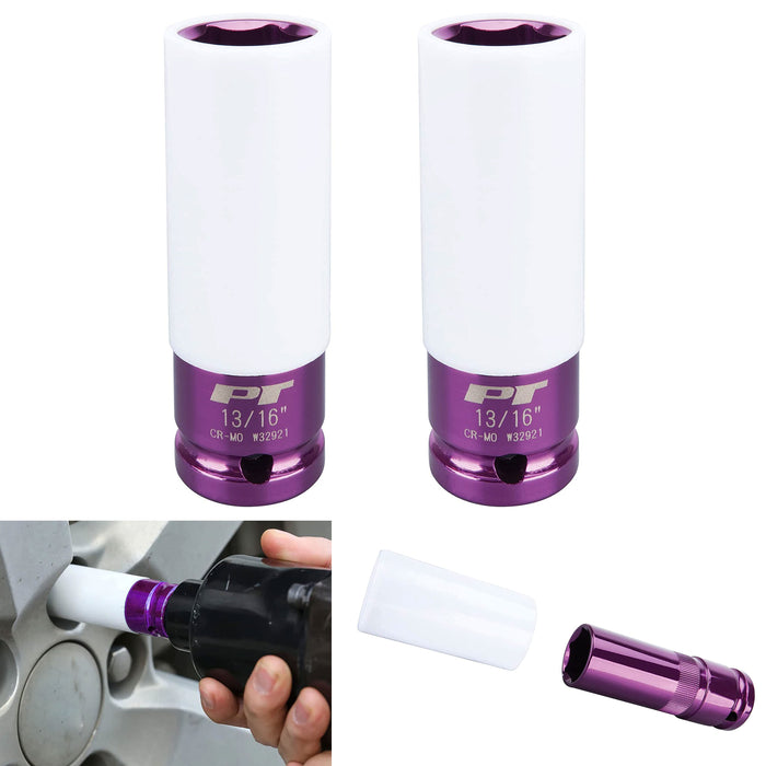 2 Pc Thin Wall Walled Spark Plug Socket 13/16" Most Vehicles Auto Rims Lug Nuts