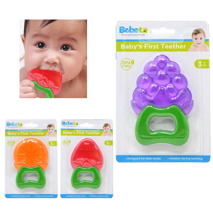 2 Pc Cute Fruit Baby Teether Toys Infants Water Filled Teething Gums BPA Free