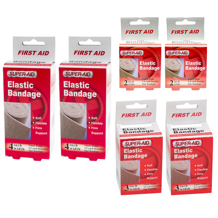 6 Cotton Elastic Bandage Adhesive First Aid Wrap Flexible Sports Tape Assorted