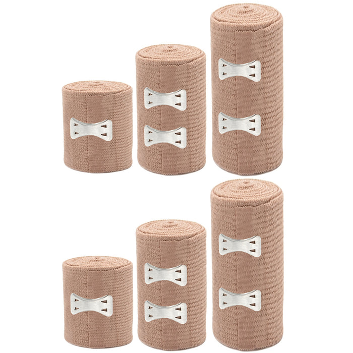 6 Cotton Elastic Bandage Adhesive First Aid Wrap Flexible Sports Tape Assorted