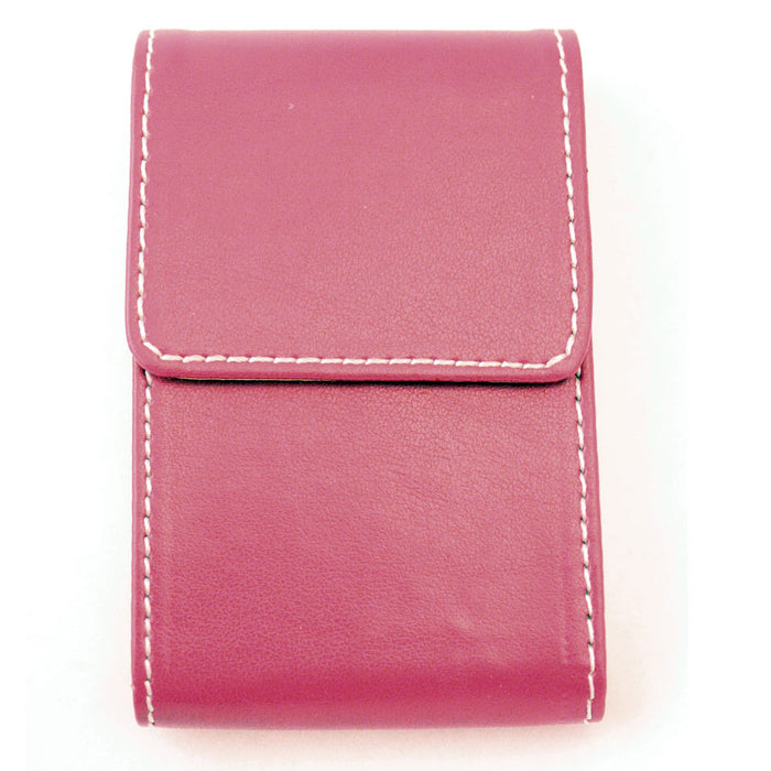 Faux Pink Leather Business Card Holder ID Credit Case Wallet Women Bag Case Lady