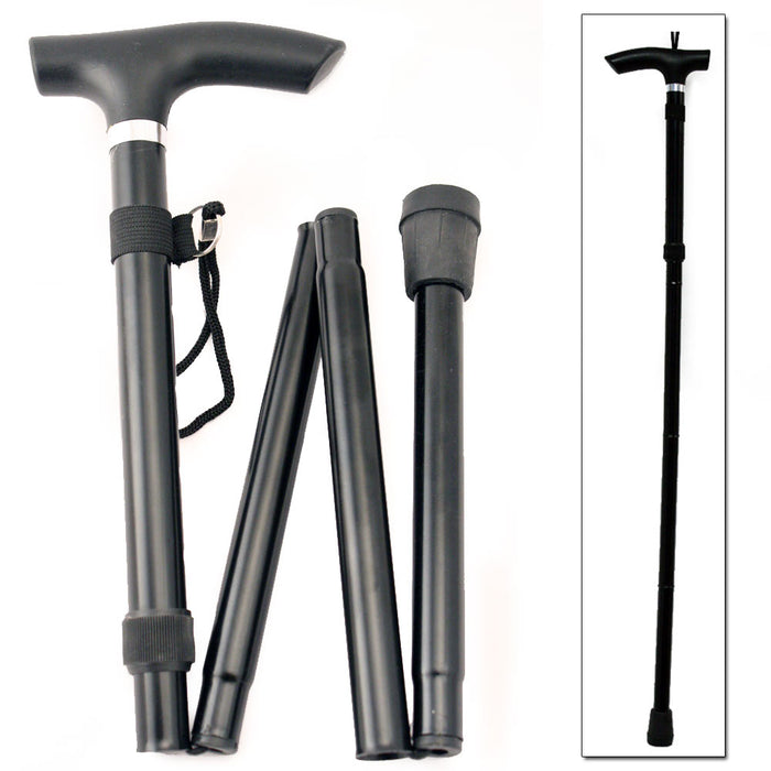 Travel Walking Cane Take Apart Folding Foldable Fold Up Stick Adjustable Handle