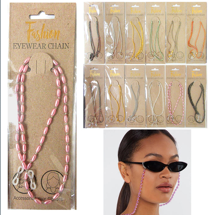 2 Fashion Eyewear Retainer Beaded Eyeglass Sunglass Neck Strap Gem Chain Holder