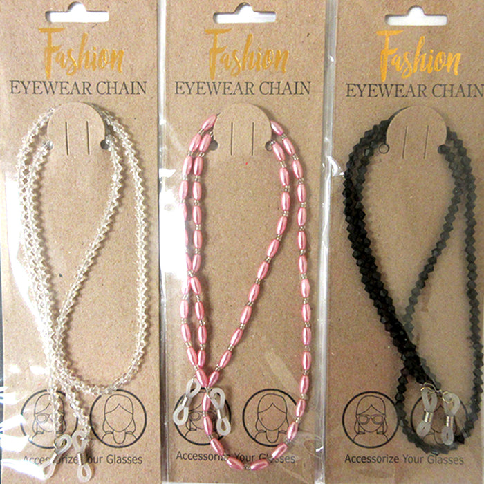 2 Fashion Eyewear Retainer Beaded Eyeglass Sunglass Neck Strap Gem Chain Holder