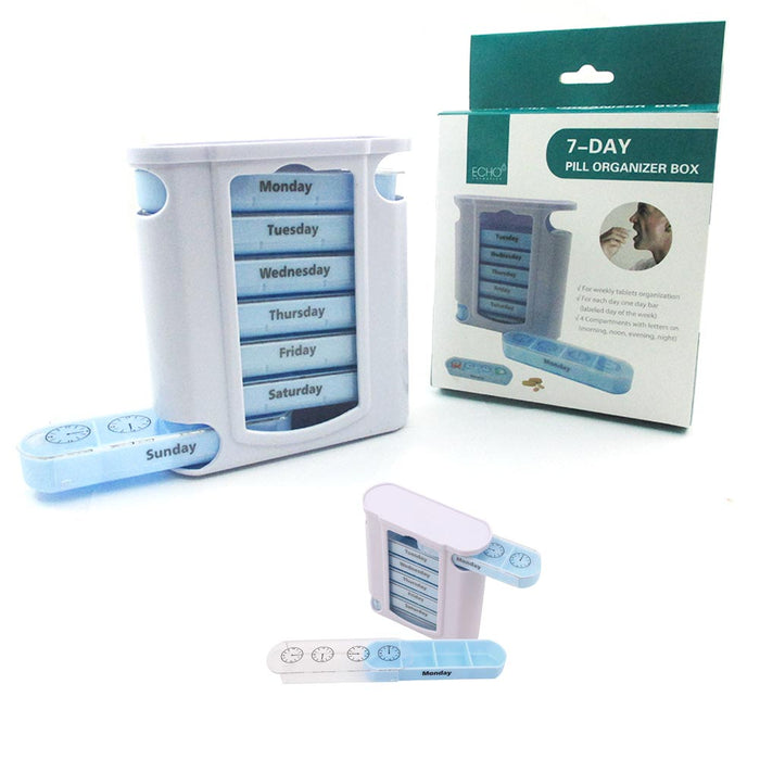 Weekly Pill Box Storage Organizer Dispenser 7 Day Medicine Compartment Container