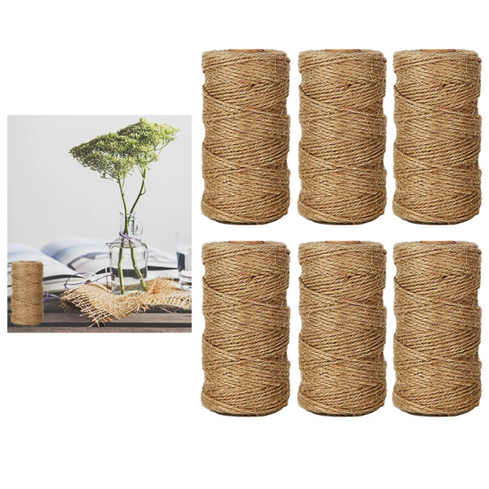 6 Rolls 70g Hemp Jute Twine String Brown Natural Cord Rope Burlap Craft Gift DIY