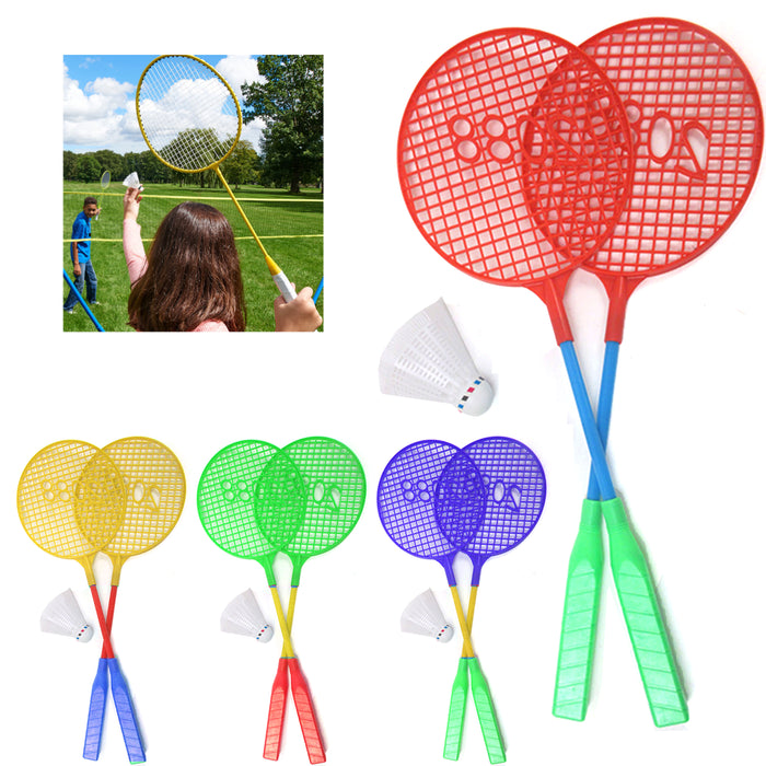 6 Pc Kids Badminton Racket Game Toy Outdoor Shuttlecock Birdie Set Tennis Fun