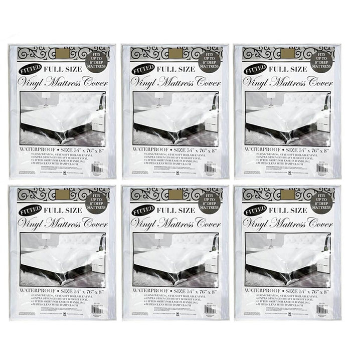 6 PK Vinyl Mattress Protector Full Size Cover Premium Waterproof Bed Heavy Duty