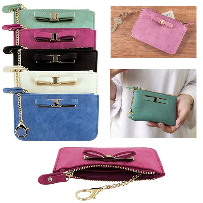 2 Pc Women Clutch Coin Wallet Zippered Purse Card Holder Money Bag Case Handbag
