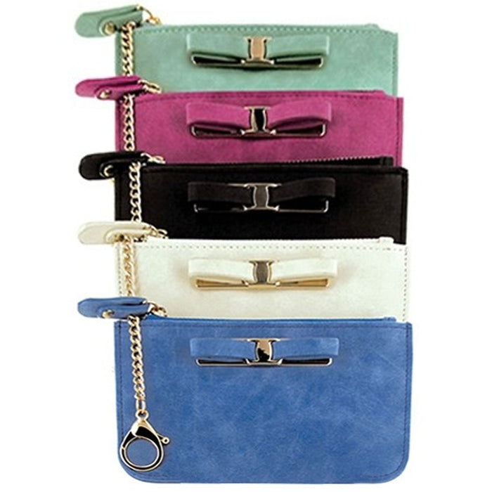 Change Purse Coin Bag Ladies Wristlet Wallet Mini Keychain Money Case Suede