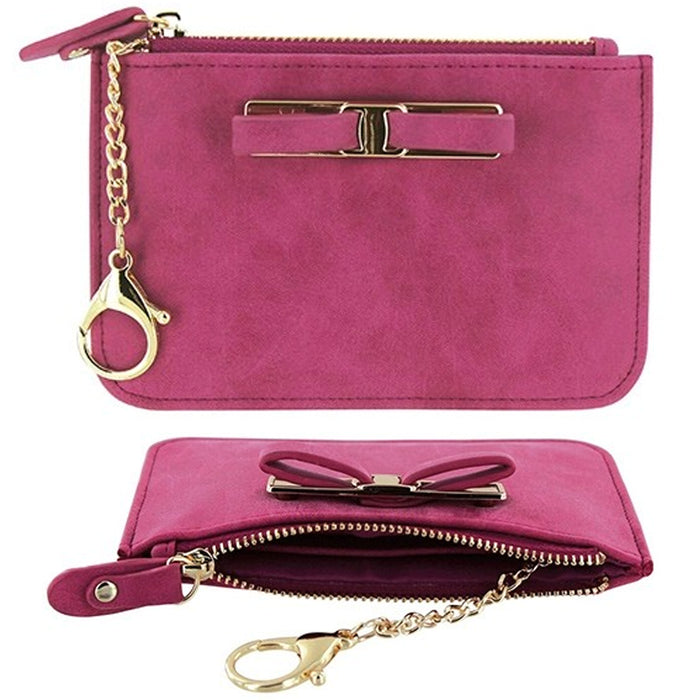Change Purse Coin Bag Ladies Wristlet Wallet Mini Keychain Money Case Suede