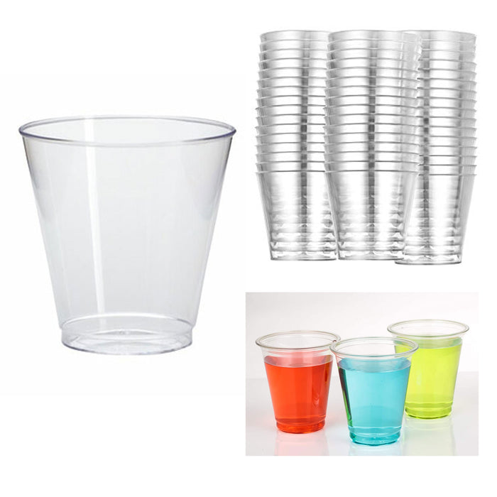48 Hard Plastic Mini Shot Glasses Clear 1 Oz Disposable Party Jello Dessert Cups