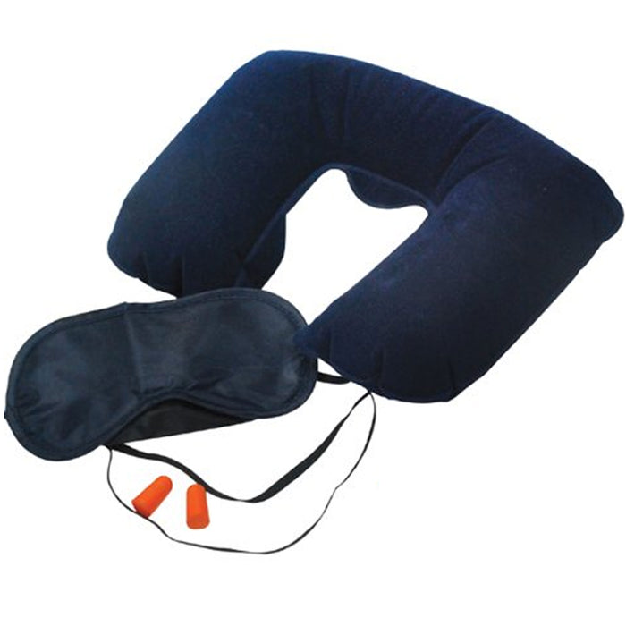 6 Pc Travel Pillow Neck Support Head Rest Eye Mask Ear Plug Car Plane Cushion