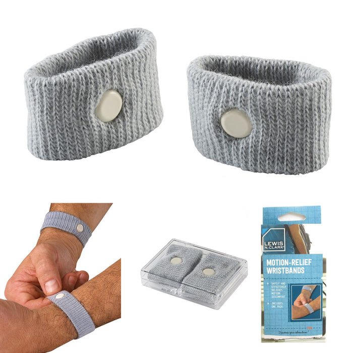 2 Motion Sickness Relief Wristbands Nausea Boat Car Plane Wrist Band Travel Aid