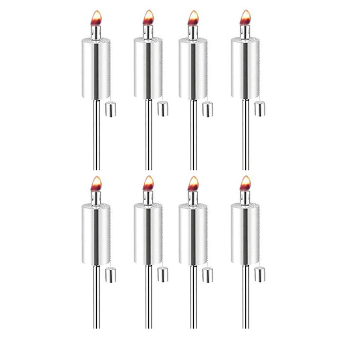 8 Pc Garden Torch Waterproof Flickering Flame Tiki Torch Light Lamp Outdoor Set