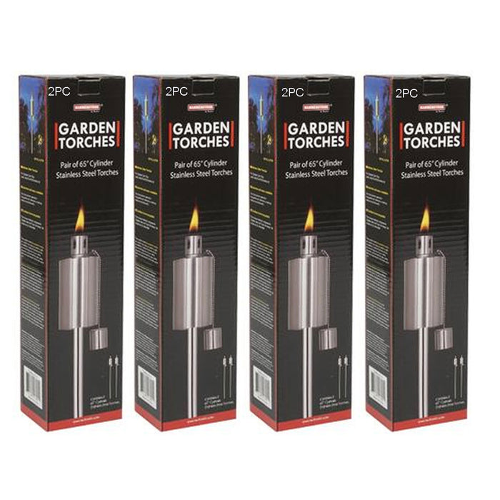8 Pc Garden Torch Waterproof Flickering Flame Tiki Torch Light Lamp Outdoor Set