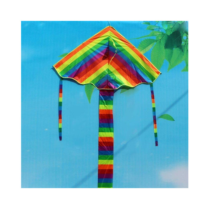 2 Kites Sky Rainbow Colors Delta Shape Flying Toy Kids Adult Parade Festival Fun