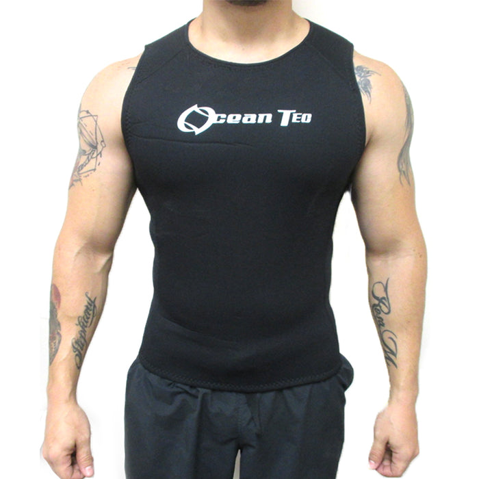 Mens 3MM Neoprene Wetsuits Rash Vest Sleeveless Smoothskin Surfing Shirt Jacket