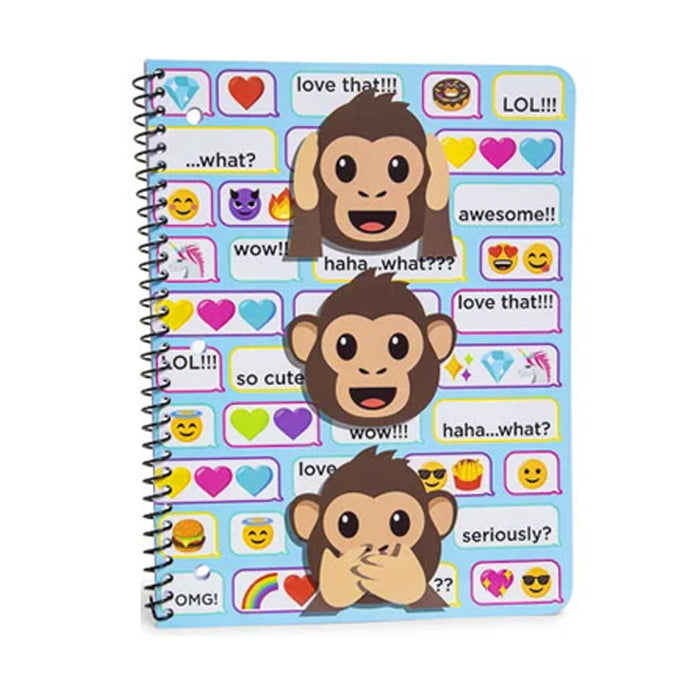 12 X Notebooks Unicorn Monkey Emoji Poop Stationery 70 Wide Ruled Sheets School