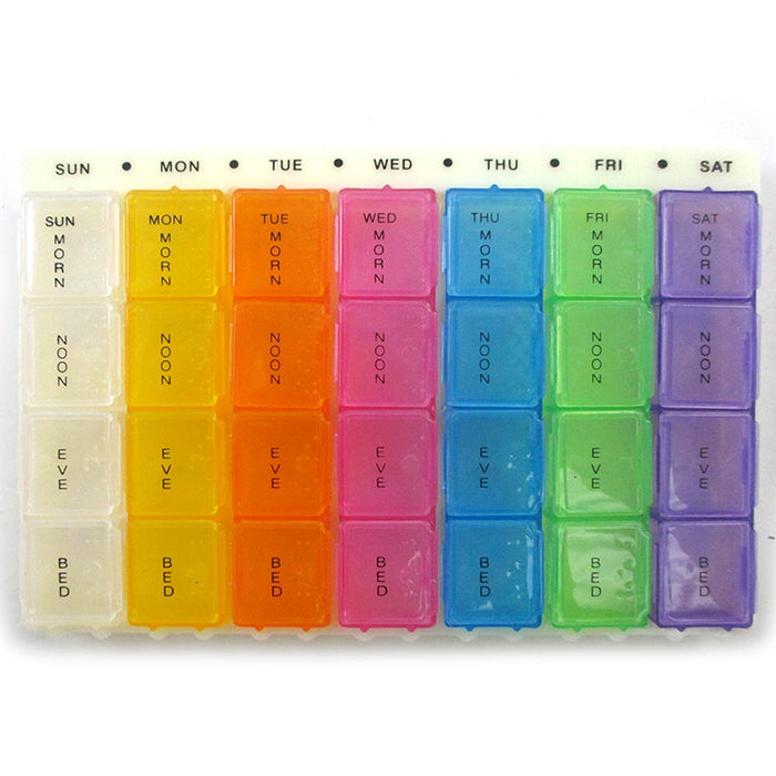 Weekly Pill Box AM PM Medicine Storage 7 Day Organizer Vitamin Tablet Holder New