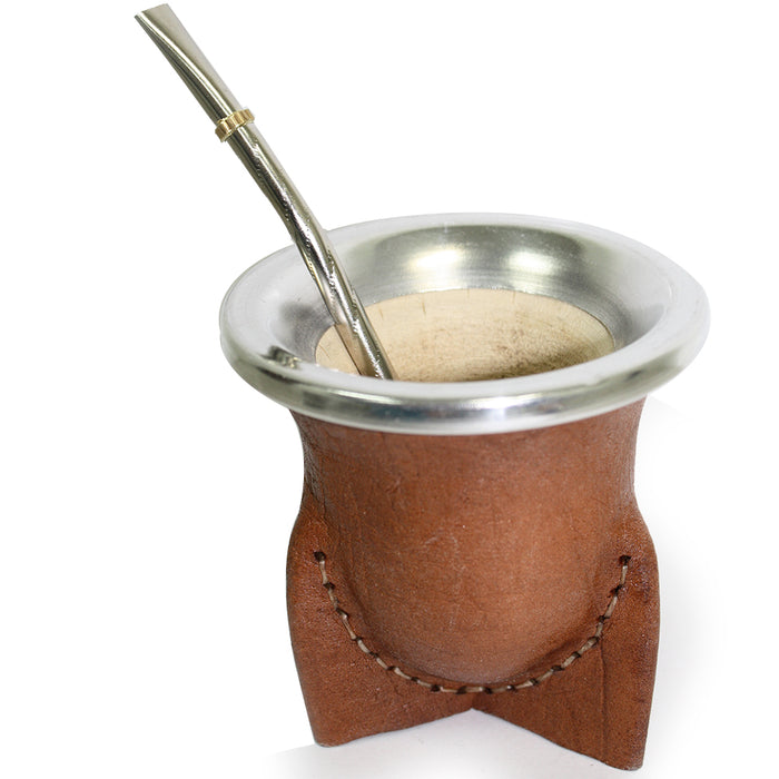 ARGENTINA MATE GOURD CUP YERBA TEA WITH STRAW BOMBILLA HANDMADE HERBAL KIT 6147