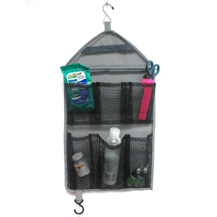 1 Hanging Mesh Organizer 6 Pockets Closet Toiletry Hook Hanger Tie Scarf Storage