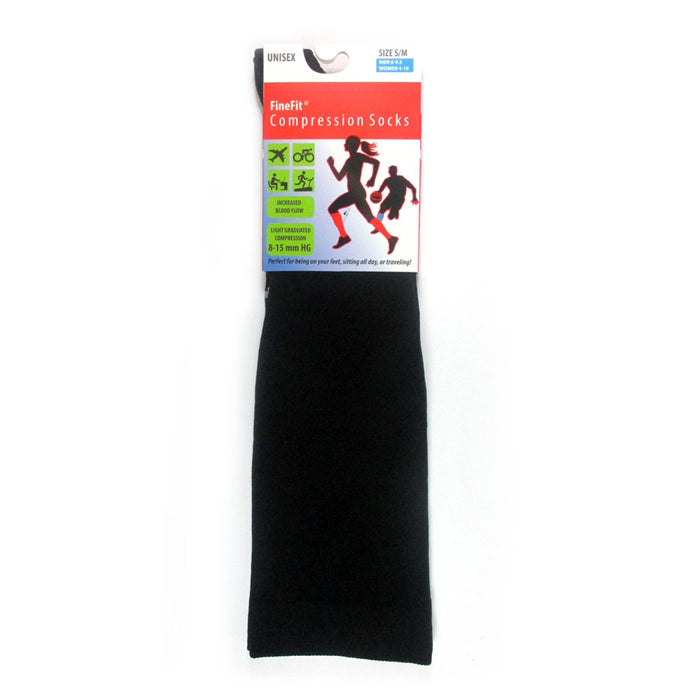 Unisex Compression Black Socks Calf Support Relief Anti Fatigue Sport Black L XL