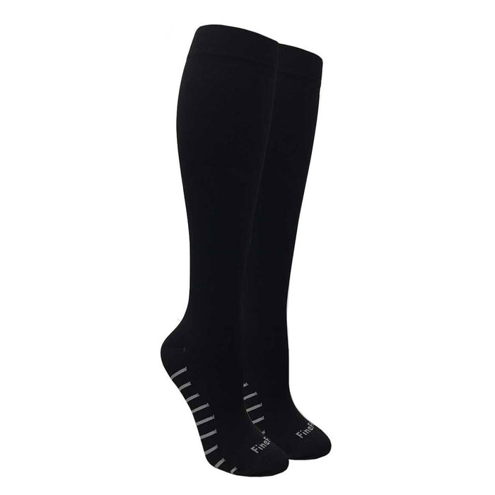 Unisex Compression Black Socks Calf Support Relief Anti Fatigue Sport Black L XL