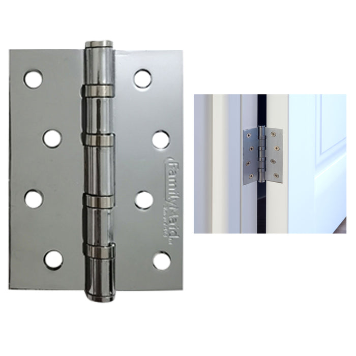 New Door Hinge 4" 2.5MM Square Corner Thick Hardware Silver Heavy Duty Interior