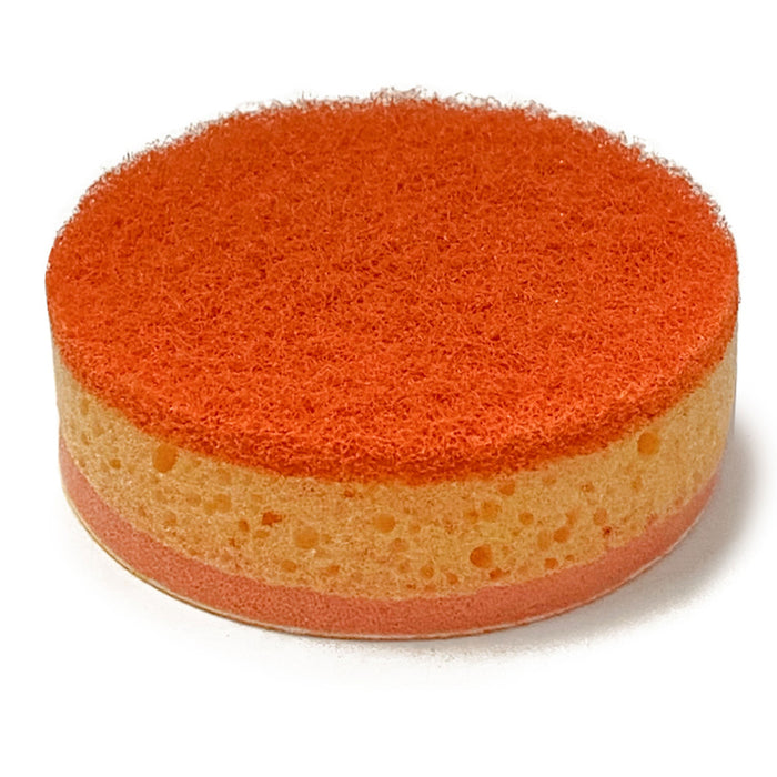 4  Kitchen Sponge Orange Fruit Design Scrub Scourer Clean Dish Pads Non Scratch