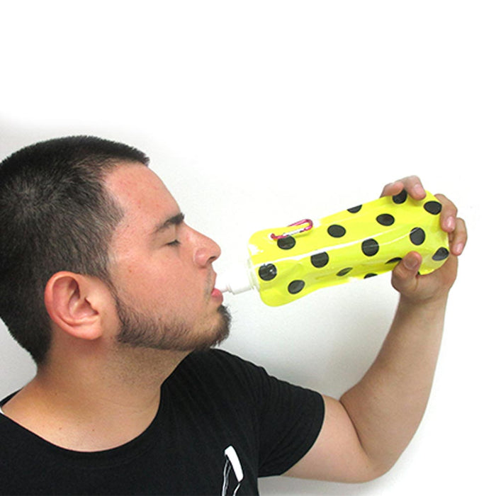 4 PC Flexible Collapsible Foldable Reusable Water Bottles Bag Camp Gym BPA Free