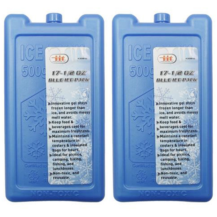 2 Reusable Cooler Gel Ice Packs 17.5oz Small Cold Freeze Food Pain Relief Sports