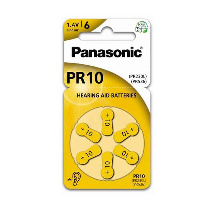 30 Pc Panasonic Hearing Aid Batteries Zinc Air 1.4V Battery Cell Type Size PR 10