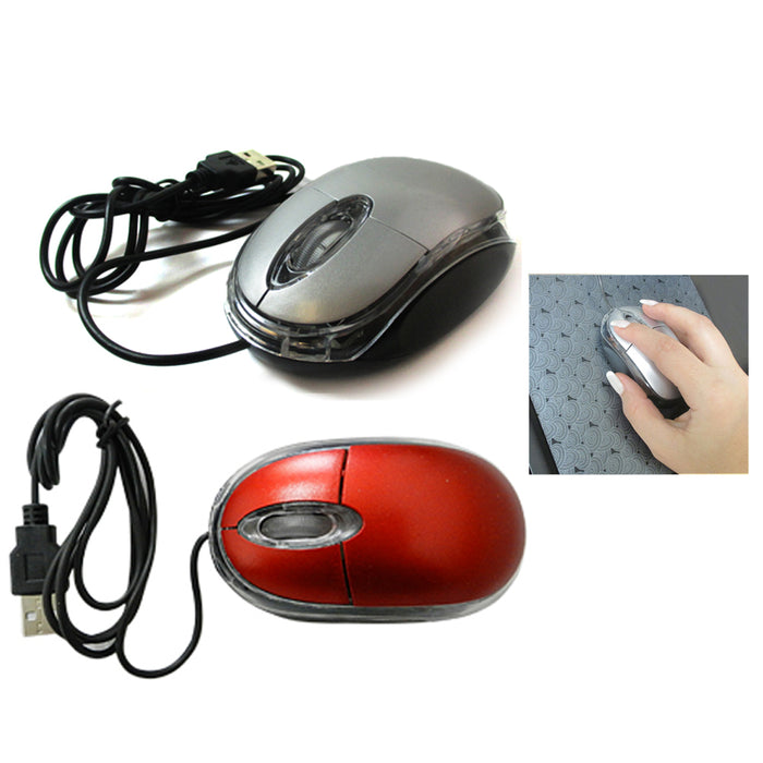 5 Pack Wired USB Optical Mouse Light Scroll Wheel Mice Laptop Computer PC Black