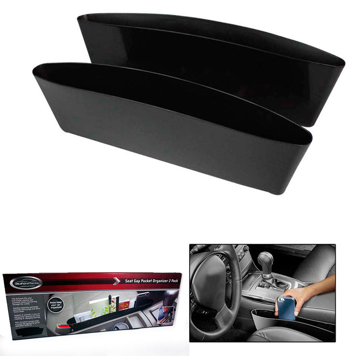 2 Pc Console Filler Seat Catcher Box Caddy Car Organizer Gap Slit Pocket Storage