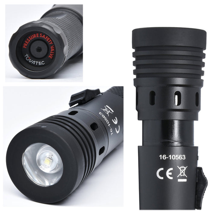 Intova Tovatec Fusion Torch Flashlight Waterproof Rechargeable 260 Lumens Zoom