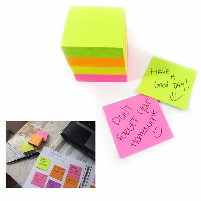 1 Mini Memo Pad Cube 400 Sheets Sticky Note Self Adhesive Grocery List 1.5"x1.5"