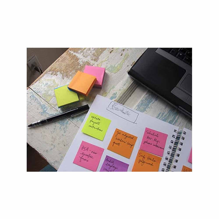 6 Mini Sticky Notes Memo Pad Cube 2400 Sheets Self Adhesive Reminder 1.5" x 1.5"