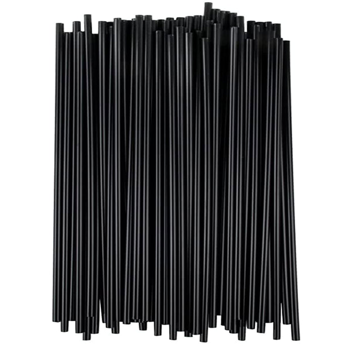 2000 Stirrers Black 5" Drinking Slim Straws Unwrapped Plastic Drink Sip Cocktail