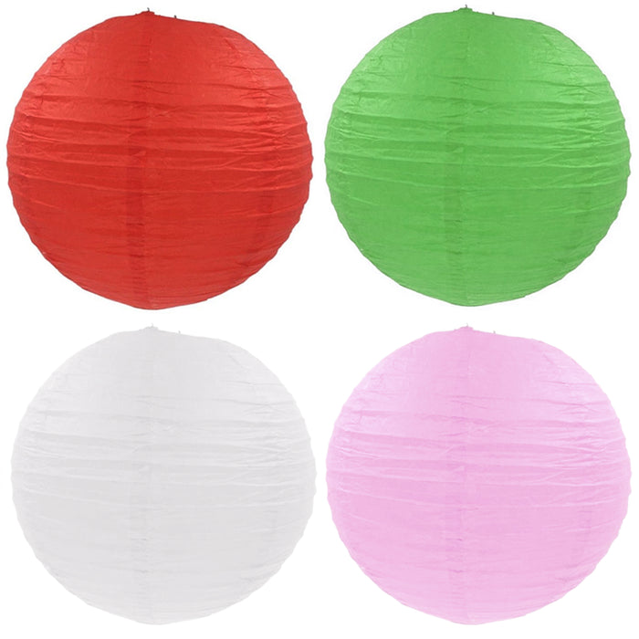 4 Colorful Paper Lanterns Wedding Birthday Anniversary Party Hanging Venue Decor