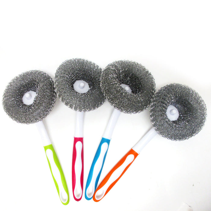 1 Stainless Steel Pan Brush Wire Metal Sponge Scrubber Cleaner Scourer Pots Dish